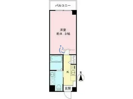 HRフロントリーガル平野(1K/2階)の間取り写真