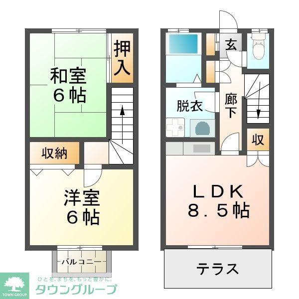 ベルヴィラ小平(2LDK/1階)の間取り写真