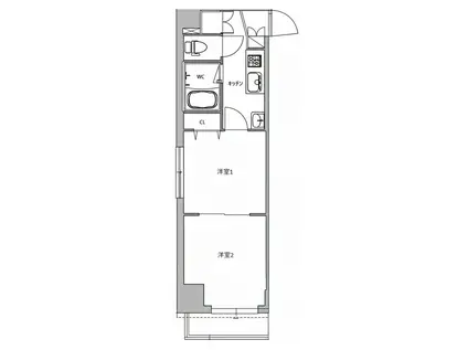 スパッジオ上野東(2K/6階)の間取り写真