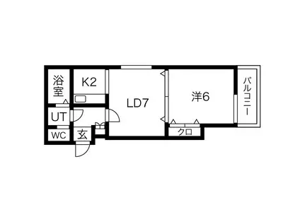 カサノール18条(1LDK/2階)の間取り写真