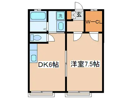 ホワイトハイツ(1DK/2階)の間取り写真