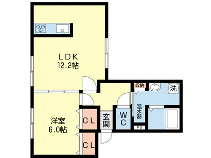 メゾン・プレシャス(1LDK/1階)の間取り写真