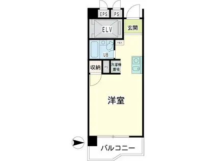 ロアールハイツ(ワンルーム/6階)の間取り写真