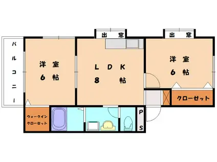 レンブランサ舞松原 IC(2LDK/1階)の間取り写真