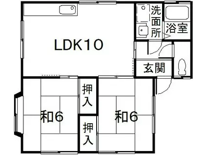 コーポフロンティア(2LDK/2階)の間取り写真