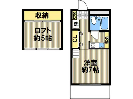 アトリエG(1K/4階)の間取り写真