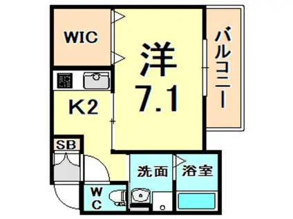 ドエル小松サウス(1K/3階)の間取り写真