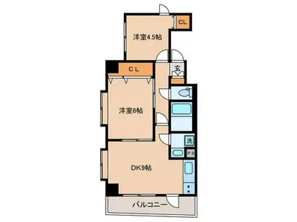 ラフィネ駒込(2DK/2階)の間取り写真