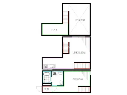 GREEN TERRACEII(1LDK/1階)の間取り写真