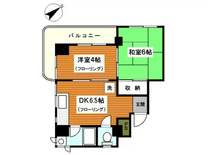 ライジングビルYOSHIZAKI A(2DK/5階)の間取り写真