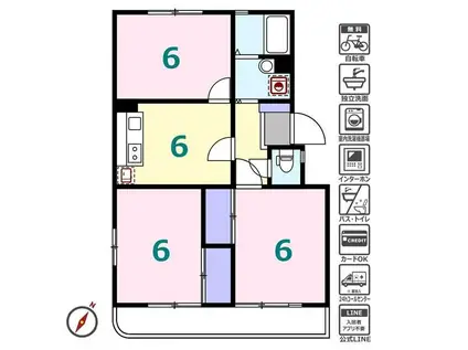 第3河原ハイツ(3DK/1階)の間取り写真