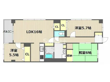 SFCビル(3LDK/4階)の間取り写真