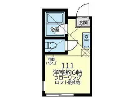 ユナイト保土ヶ谷サンターナ・デ・リベロ(ワンルーム/1階)の間取り写真