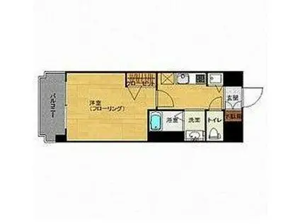 ピュアドームディア県庁前(1K/3階)の間取り写真