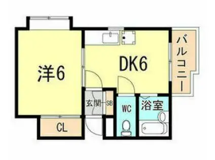 メゾン・トーワ(1DK/3階)の間取り写真