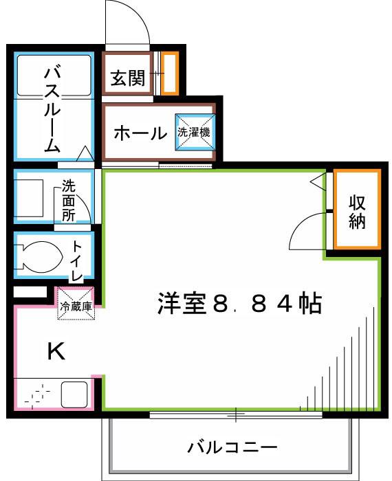コティハウスカ(1K/1階)の間取り写真