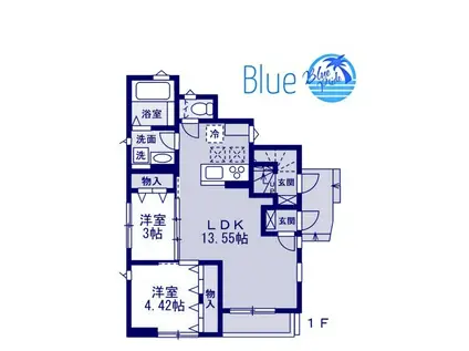 鎌倉材木座アパート(2LDK/1階)の間取り写真