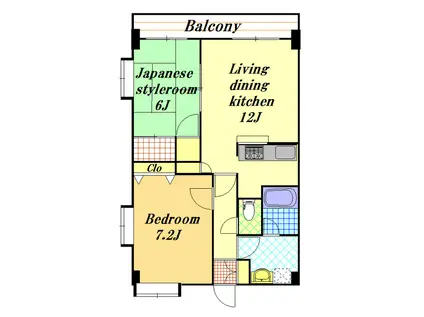 東京メトロ東西線 行徳駅 徒歩8分 8階建 築23年(2LDK/8階)の間取り写真