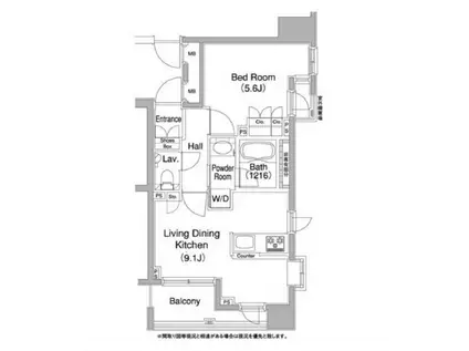 コンフォリア西早稲田(1DK/10階)の間取り写真