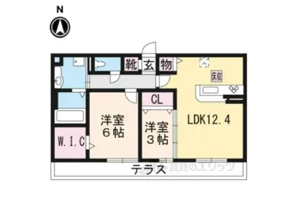 STA.PLUS WAN(2LDK/2階)の間取り写真
