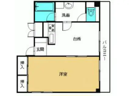 あんしん館(1DK/5階)の間取り写真