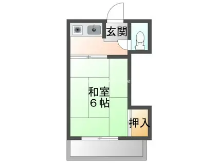 メゾン白樺(1K/2階)の間取り写真