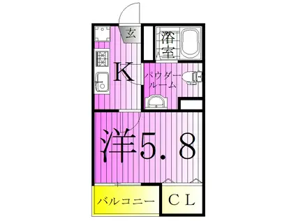 メゾン・ド・アヴェニール綾瀬(1K/3階)の間取り写真