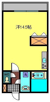 サンハイム霧島 A棟(ワンルーム/3階)の間取り写真