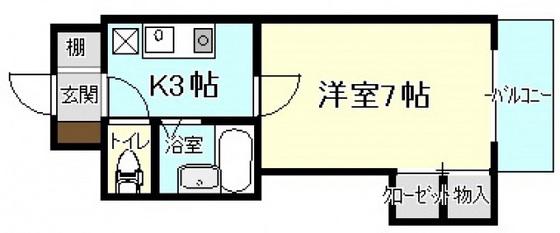 EPOCH21(1K/1階)の間取り写真