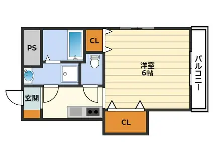 マロット天神橋(1K/10階)の間取り写真