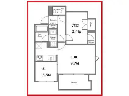 エヌフラッツ小台(1SLDK/7階)の間取り写真