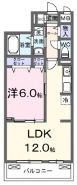 ノルド フィウーメ(1LDK/3階)の間取り写真