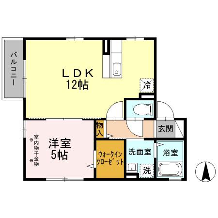 フォレスタ仙北(1LDK/1階)の間取り写真