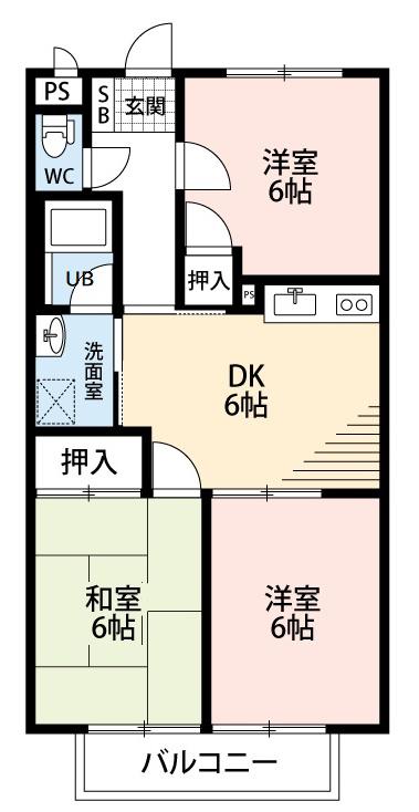 SURPLUS CONCERTO(3DK/1階)の間取り写真