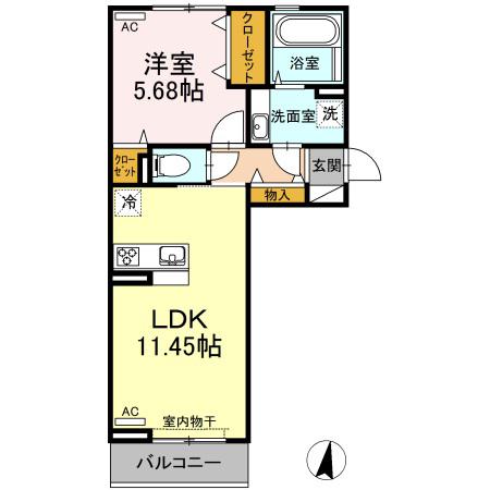 シャノワール(1LDK/3階)の間取り写真