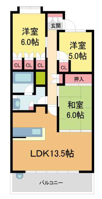 ラビスタ宝塚レフィナス1番館(3LDK/7階)の間取り写真
