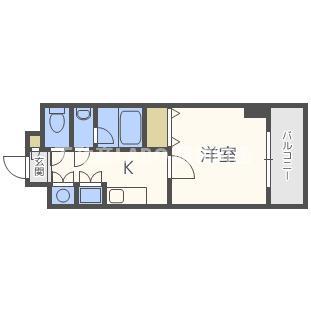 CITYSPIRE平野(1K/4階)の間取り写真