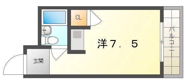 フルグランデ日向町(ワンルーム/2階)の間取り写真