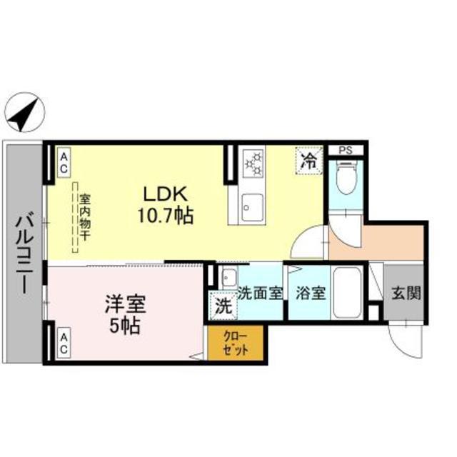 ノーブルラフィネ蕨(1LDK/3階)の間取り写真