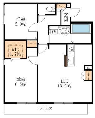 リアン橋本台I(2LDK/1階)の間取り写真