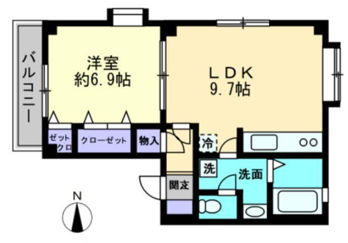 サングランディーN(1LDK/2階)の間取り写真