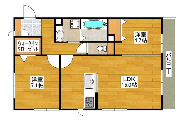 フローラ(2LDK/3階)の間取り写真