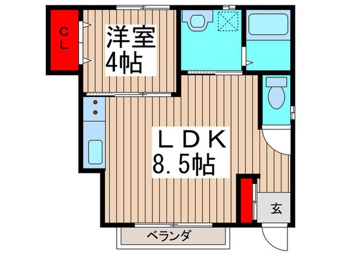 セントレ本八幡(1LDK/1階)の間取り写真