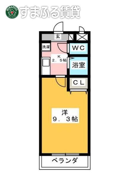 A・CITY今本町(1K/2階)の間取り写真