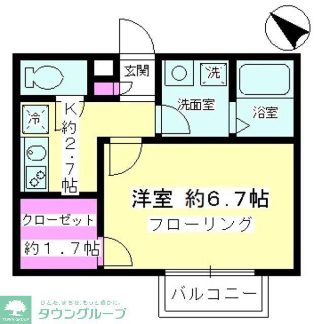 ブルーブリッジ鵠沼海岸(1K/1階)の間取り写真
