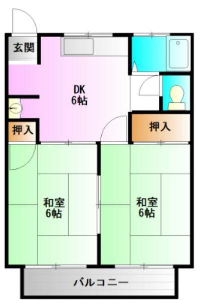 ハイホーム大森(2DK/2階)の間取り写真