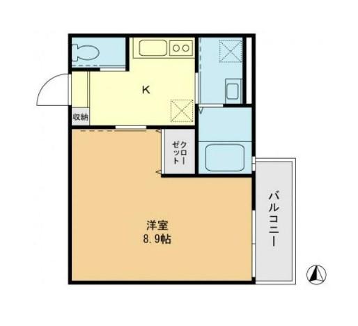 レーヴ京成高砂(1K/2階)の間取り写真