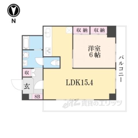 ジョイ御池(1LDK/9階)の間取り写真