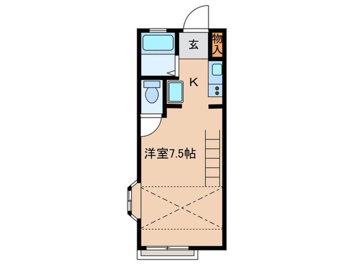 豊栄マンション(1K/2階)の間取り写真