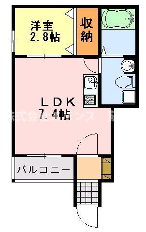 プラーナ蘇我(1DK/1階)の間取り写真